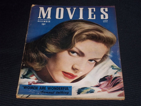 1946 DECEMBER MOVIES MAGAZINE - LAUREN BACALL FRONT COVER - E 14186