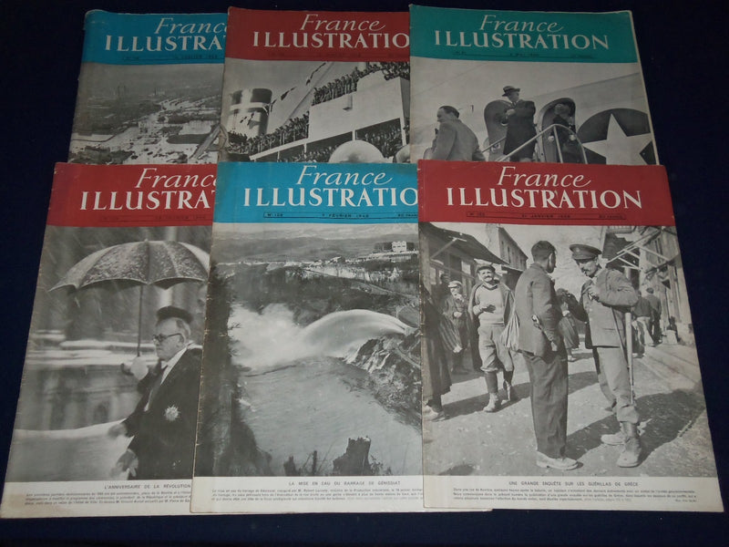 1948 FRANCE ILLUSTRATION FRENCH MAGAZINE LOT OF 18 DIFFERENT - PHOTOS - O 503