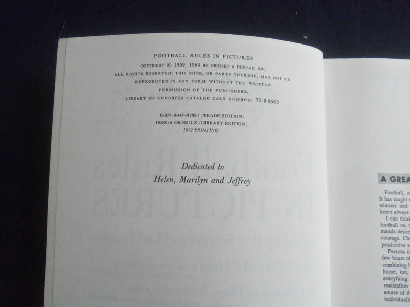 1964 FOOTBALL RULES IN PICTURES MAGAZINE - PROFESSSIONAL AND COLLEGE - SP 6481A