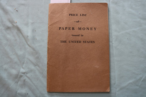1929 D. C. WISMER PAPER MONEY ISSUED IN U.S. PRICE LIST -SOFTCOVER BOOK - K 3307