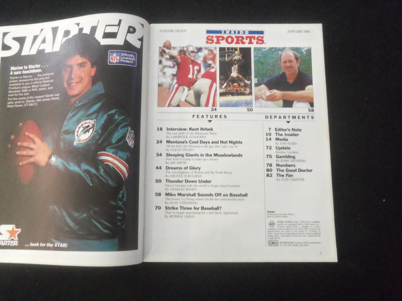 1985 JANUARY INSIDE SPORTS MAGAZINE - JOE MONTANA COVER - B 431N