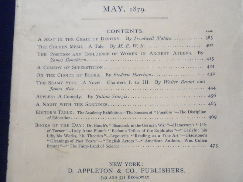 1879 APPLETONS' JOURNAL MAGAZINE LOT OF 9 ISSUES - NICE ILLUSTRATIONS - WR 698