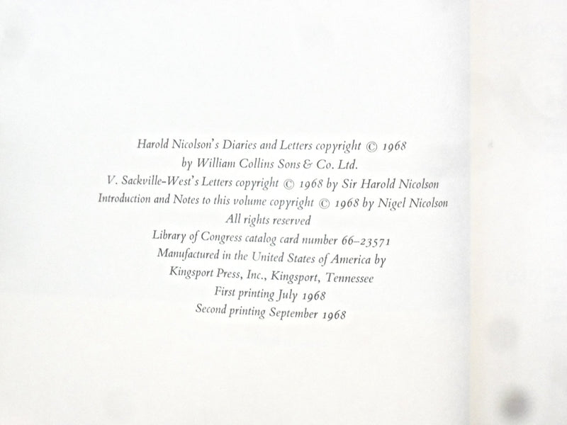 1966-68 HAROLD NICOLSON DIARIES AND LETTERS HARDCOVER BOOKS - LOT OF 3 - KD 8823