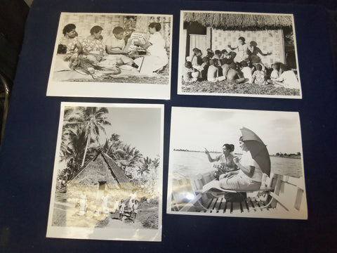 FIJI NURSE AND CHILDREN PUBLICITY PHOTOS - LOT OF 4 - J 4632