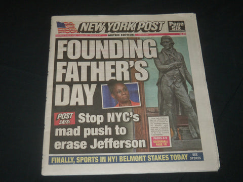 2020 JUNE 20 NEW YORK POST NEWSPAPER - FOUNDING FATHER'S DAY - SPORTS IN NY