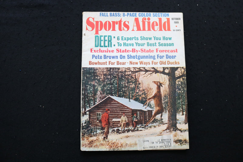 1969 OCTOBER SPORTS AFIELD MAGAZINE - FALL BASS COLOR SECTION COVER - SP 4178C