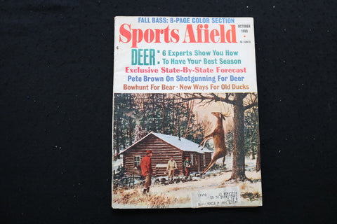 1969 OCTOBER SPORTS AFIELD MAGAZINE - FALL BASS COLOR SECTION COVER - SP 4178C