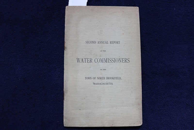 1895 NORTHBROOKFIELD WATER COMMISSIONERS ANNUAL REPORT SOFTCOVER BOOK - K 851