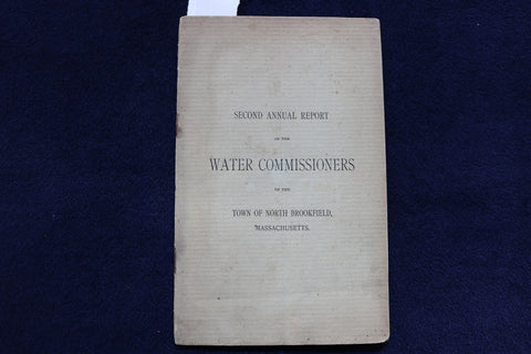 1895 NORTHBROOKFIELD WATER COMMISSIONERS ANNUAL REPORT SOFTCOVER BOOK - K 851