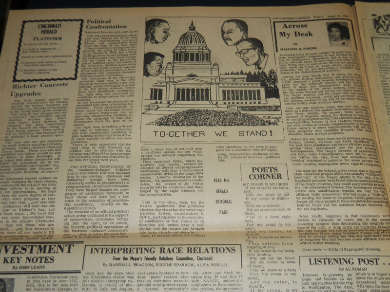 1963 AUG 24 CINCINNATI HERALD NEWSPAPER - PREPARE FOR WASHINGTON MARCH - NP 4417