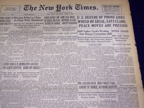 1947 APRIL 5 NEW YORK TIMES - SEIZURE OF PHONES LEGAL - NT 3256
