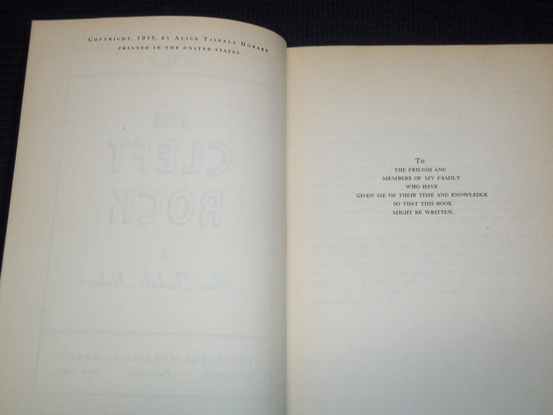 1948 THE CLEFT ROCK HARDCOVER BOOK BY ALICE TISDALE HOBART - KD 7932