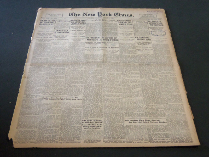 1922 OCT 14 NEW YORK TIMES - HALL FAMILY ASK GOVERNOR FOR INVESTIGATION- NT 5825