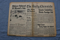 1966 MAR 7 THE DAILY CHRONICLE NEWSPAPER - MIDWEST RELIEVED OF BLIZZARD- NP 8503