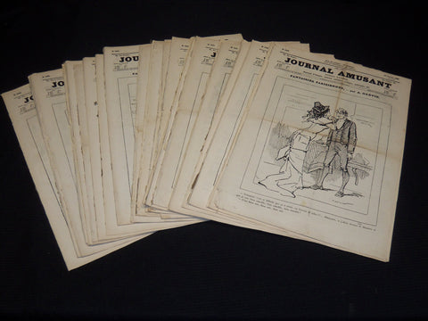 1880 JOURNAL AMUSANT ILLUSTRE FRENCH MAGAZINE LOT OF 30 - FASHION ILLUS- O 3197J