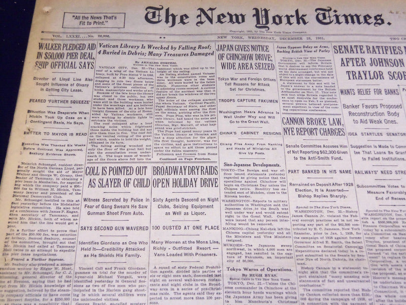 1931 DEC 23 NEW YORK TIMES - COLL AND GIORDANO SLAYERS OF CHILD - NT 2228