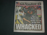 2019 NOVEMBER 16 NY POST NEWSPAPER - NFL HITS BACK AFTER BRUTAL ASSAULT ON FIELD
