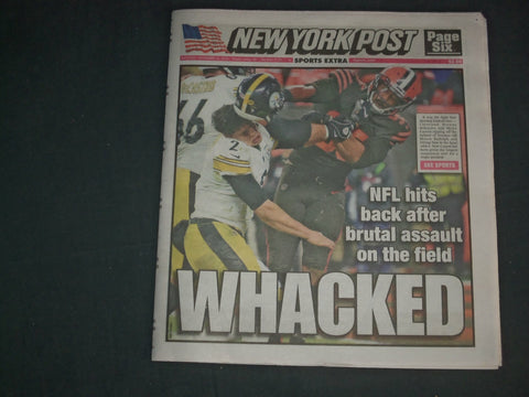 2019 NOVEMBER 16 NY POST NEWSPAPER - NFL HITS BACK AFTER BRUTAL ASSAULT ON FIELD