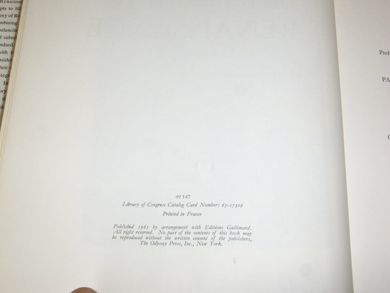 1965 THE FLOWERING OF THE ITALIAN RENAISSANCE HARDCOVER BOOK - R 711V