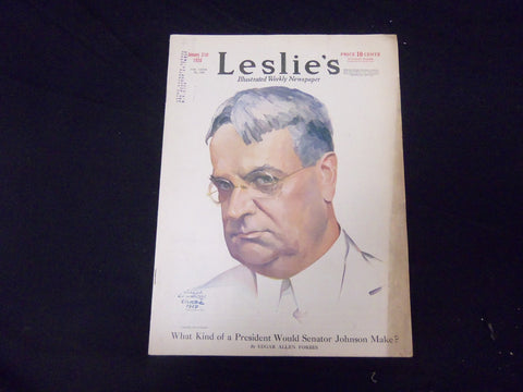 1920 JANUARY 31 LESLIE'S WEEKLY MAGAZINE - SENATOR HIRAM JOHNSON - ST 2274