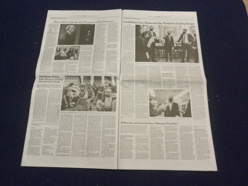 2021 FEBRUARY 12 NEW YORK TIMES-DEMOCRATS PAINT TRUMP AS DANGER IN YEARS TO COME