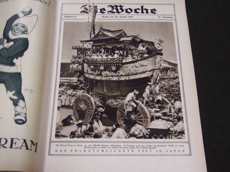 1927 JANUARY 22 DIE WOCHE GERMAN MAGAZINE - NICE ILLUSTRATED COVER - ST 4313