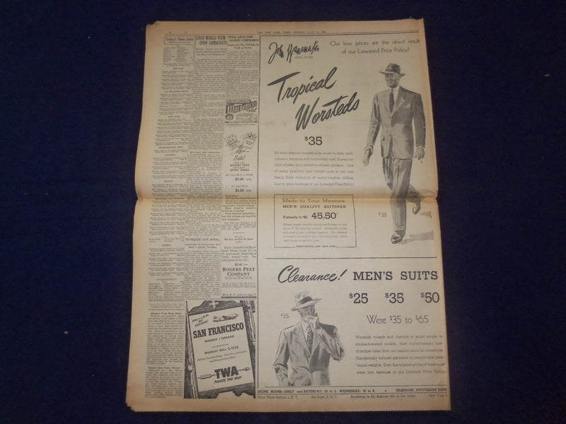 1944 JULY 10 NEW YORK TIMES-BRITISH CAPTURE CAEN, AMERICANS WIN LA HAYE- NP 6588