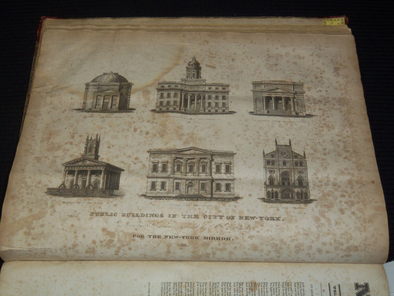 1829-1830 NEW YORK MIRROR AND LADIES GAZETTE BOUND VOLUME - R 89G