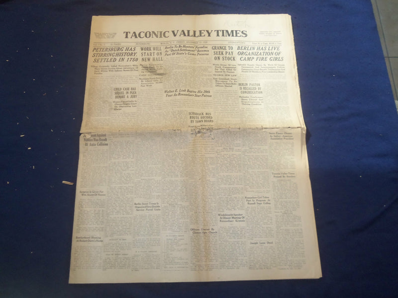 1929 DECEMBER 13 TACONIC VALLEY TIMES NEWSPAPER - BERLIN, NY - NP 3200O