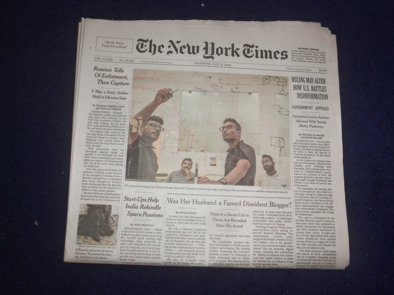 2023 JULY 6 NEW YORK TIMES - RULING MAY ALTER HOW U.S. BATTLES DISINFORMATION