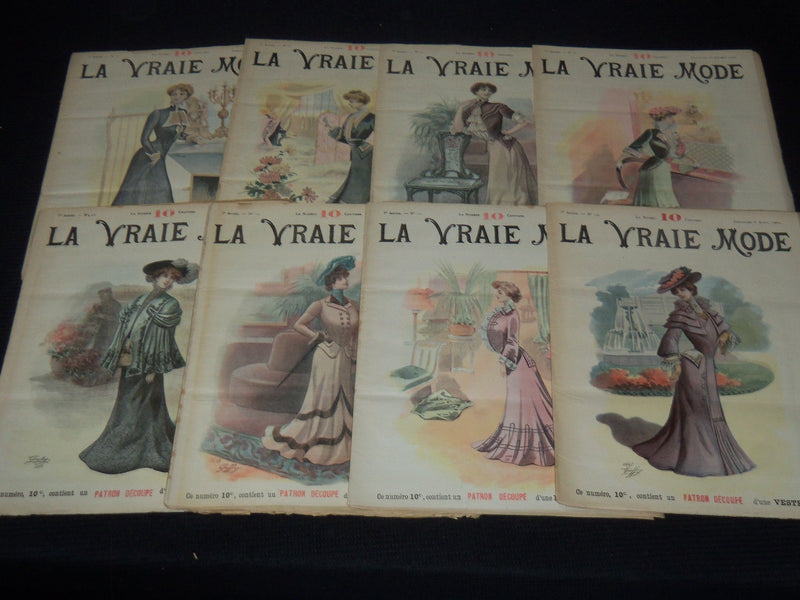 1902 LA VRAIE MODE FRENCH FASHION MAGAZINE LOT OF 41 ISSUES - O 3442H