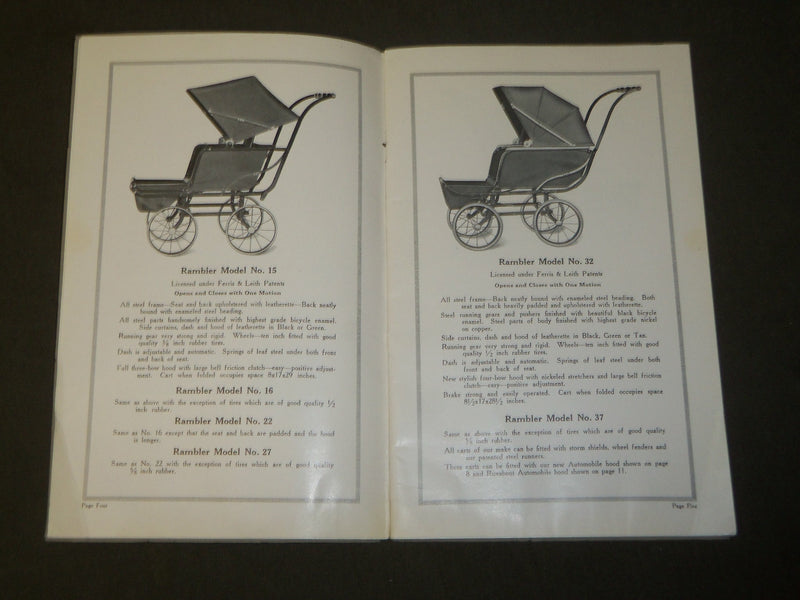 1920'S FULTON FOLDING GO-CARTS AND BABY CARRIAGES CATALOG - CHICAGO - J 3830