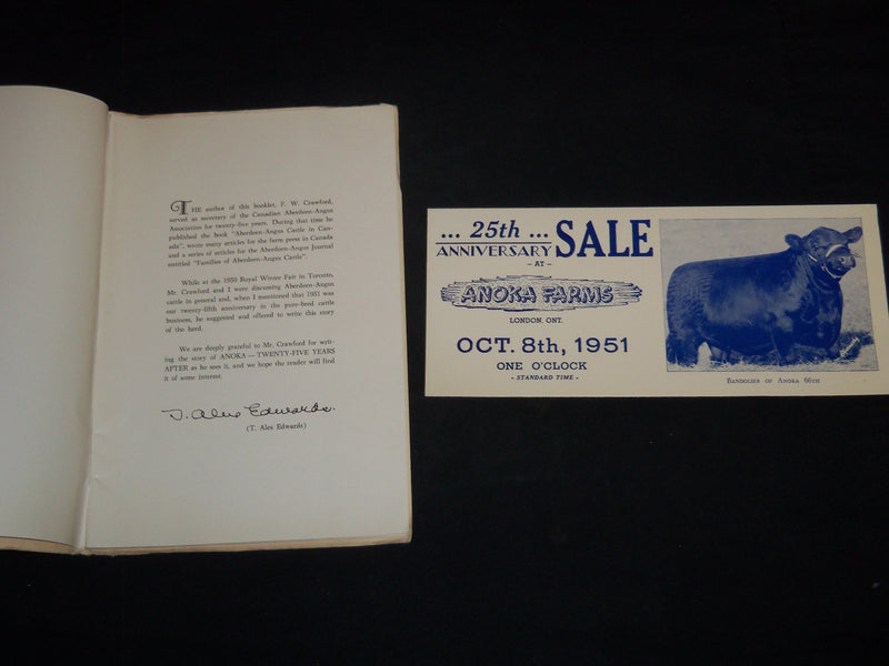 1951 A QUARTER CENTURY OF PROGRESS AT ANOKA FARMS BY F. W. CRAWFORD - J 9108