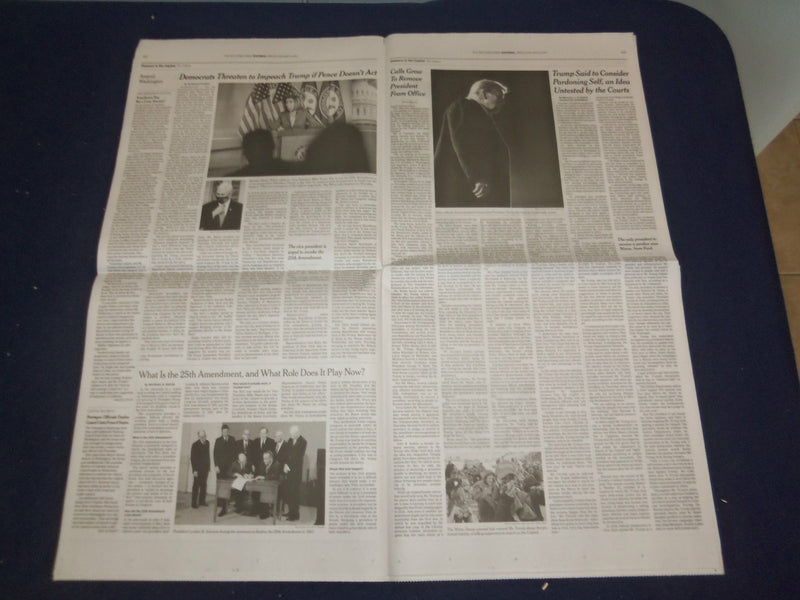 2021 JANUARY 8 NEW YORK TIMES - CALLS GROW TO REMOVE TRUMP - TRUMP CONCEDES LOSS