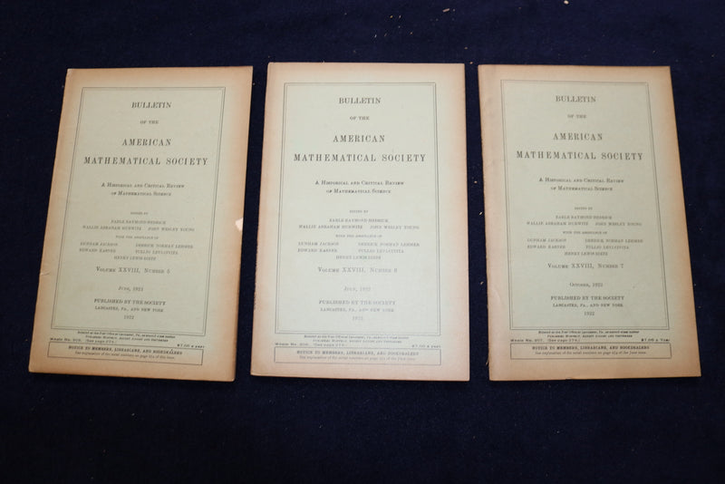 1922-1924 AMERICAN MATHEMATICAL SOCIETY BULLETIN - LOT OF 24 - O 3389