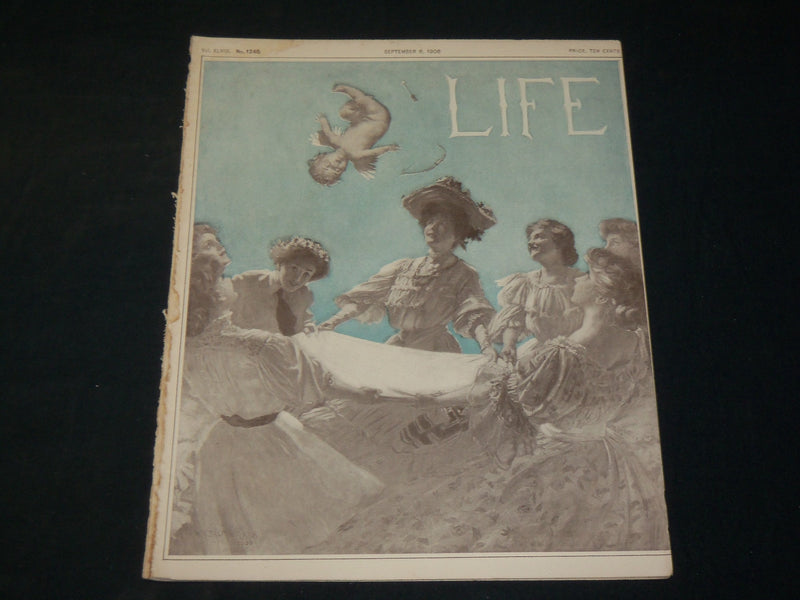 1906 SEPTEMBER 6 LIFE MAGAZINE - PLAYING WITH CUPID COVER - NICE ILLUS - B 4590P
