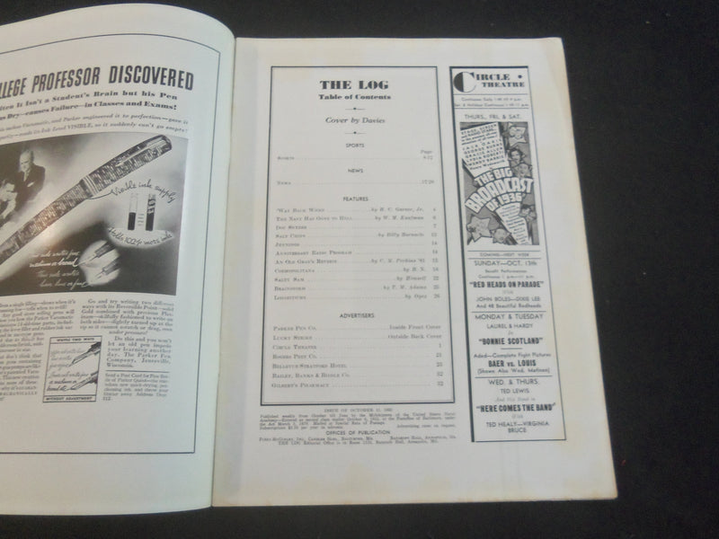 1935 OCTOBER 11 THE LOG MAGAZINE - U.S. NAVAL ACADEMY-90TH ANNIVERSARY - B 5532H