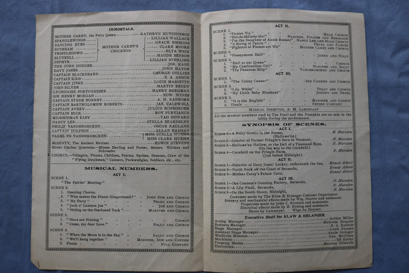 1905 AUGUST 7 THE PEARL AND THE PUMPKIN PROGRAM - COLONIAL THEATRE - K 2750