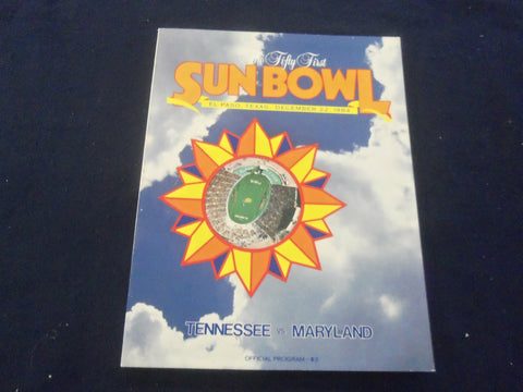 1984 DECEMBER 22 SUN BOWL PROGRAM - UNIV TENNESSEE VS UNIV MARYLAND -ST 5005U