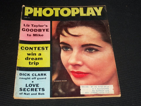 1958 JUNE PHOTOPLAY MAGAZINE - ELIZABETH TAYLOR FRONT COVER - E 1798