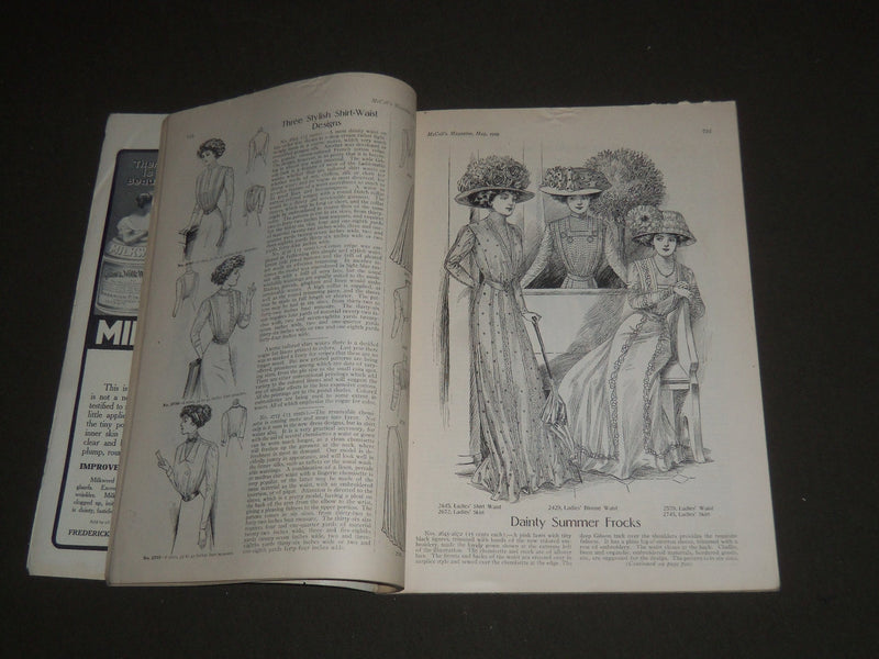 1909 MAY MCCALL'S MAGAZINE - GREAT FASHION ILLUSTRATIONS & ADS - ST 5388