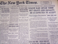 1936 MARCH 17 NEW YORK TIMES - LEAGUE BARS HITLER TERMS - NT 1851