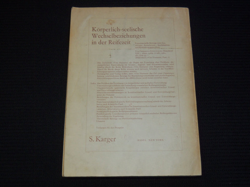 1963 PSYCHISCHE SPATSCHADEN NACH POLITISCHER VERFOLGUNG BOOK - J 9563