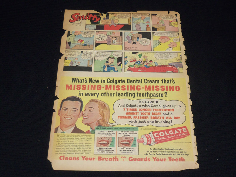 1956 APRIL 15 BROOKLYN DODGERS - STAR KIST TUNA COLOR COMICS AD - NP 1847H