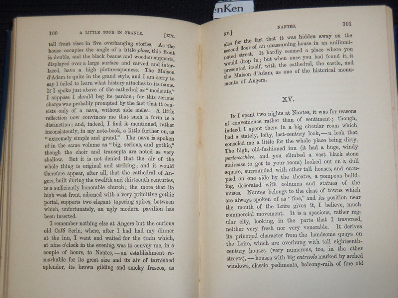 1912 A LITTLE TOUR IN FRANCE HARDCOVER BOOK BY HENRY JAMES - KD 9405