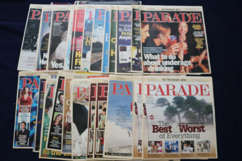 2004-2008 SUNDAY MAGAZINE SECTIONS USA-PARADE-PROFILE - LOT OF 182 - O 3392