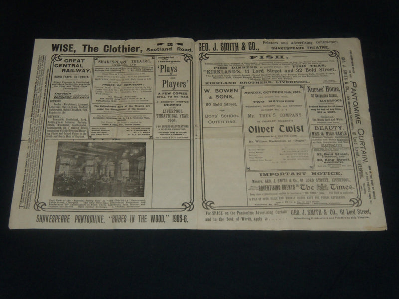 1905 OCTOBER 16-21 MR. TREE'S COMPANY-OLIVER TWIST PROGRAM - LIVERPOOL - J 5630