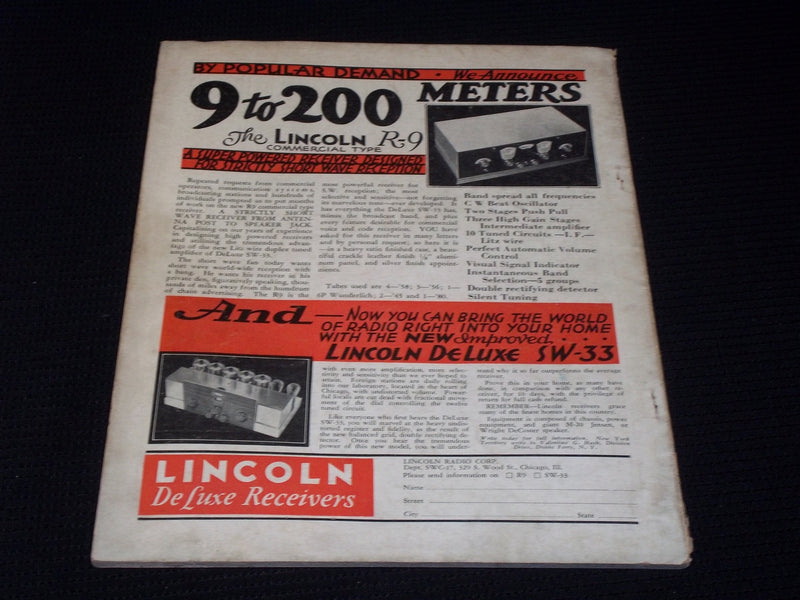 1933 MARCH SHORT WAVE CRAFT MAGAZINE NICE COVER - E 127