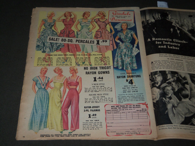 1951 JULY 15 MIRROR MAGAZINE SECTION - ESTHER WILLIAMS COVER - J 3023
