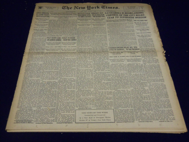 1935 APRIL 7 NEW YORK TIMES - LA GUARDIA REORGANIZING CITY RELIEF - NT 1967